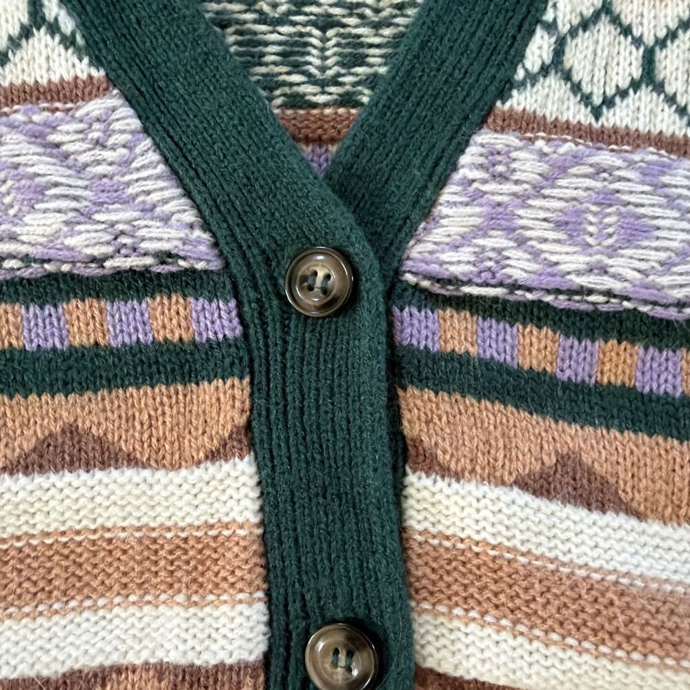 RSQ Tilly's Fair Isle Button Front Sweater Vest M Geometric Cottagecore Indie - Picture 3 of 9